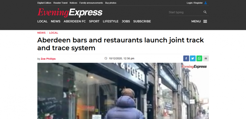 Aberdeen bars and restaurants launch joint track and trace system