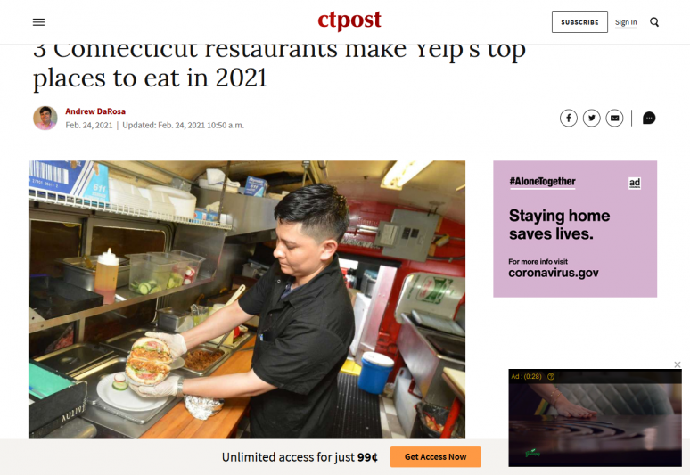 3 Connecticut restaurants make Yelp's top places to eat in 2021