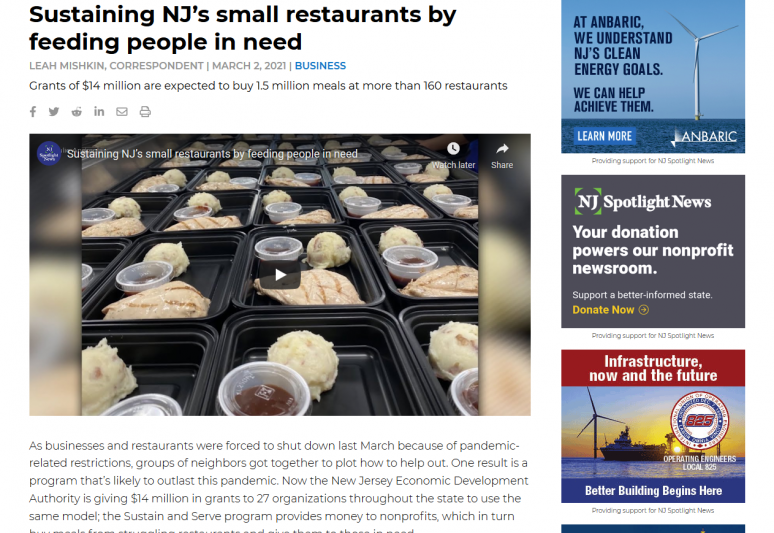 Sustaining NJâ€™s small restaurants by feeding people in need | Video | NJ Spotlight News