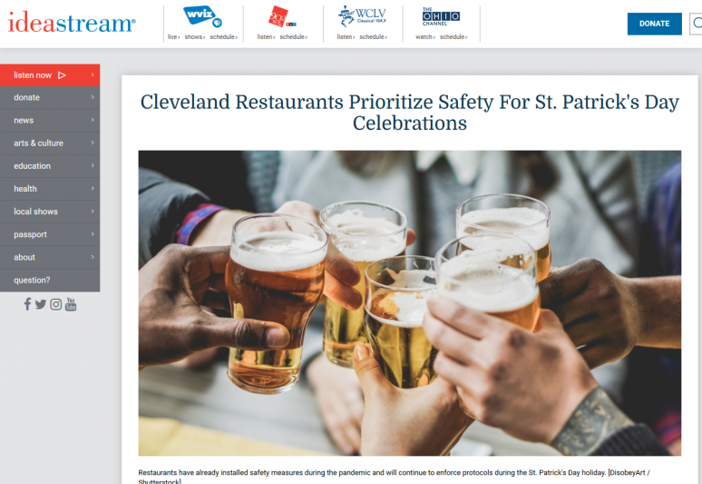 Cleveland Restaurants Prioritize Safety For St. Patrick's Day Celebrations