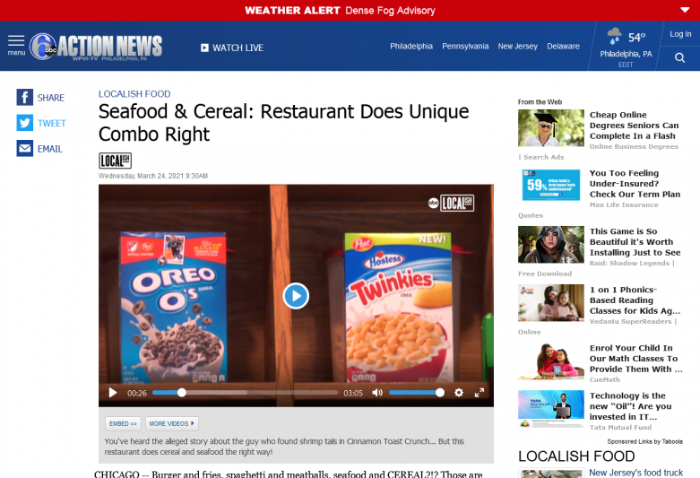 Seafood & Cereal: Restaurant Does Unique Combo Right