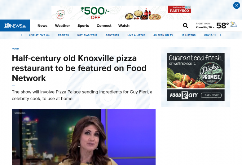 Half-century old Knoxville pizza restaurant to be featured on Food Network