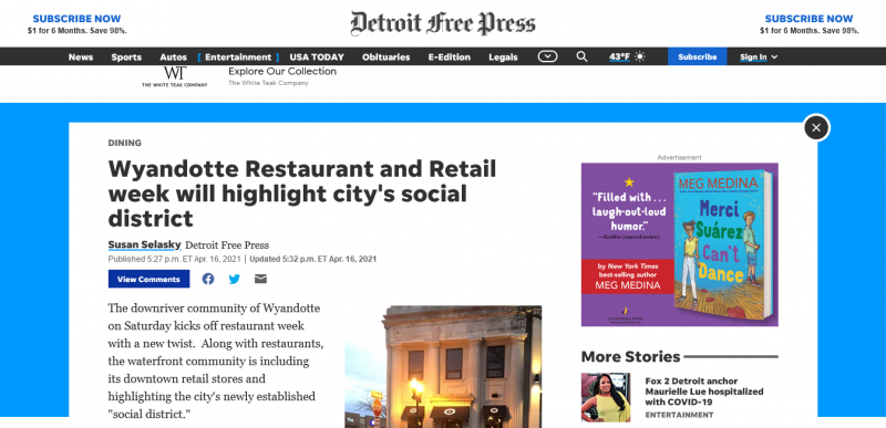 Wyandotte Restaurant and Retail week will highlight city's social district