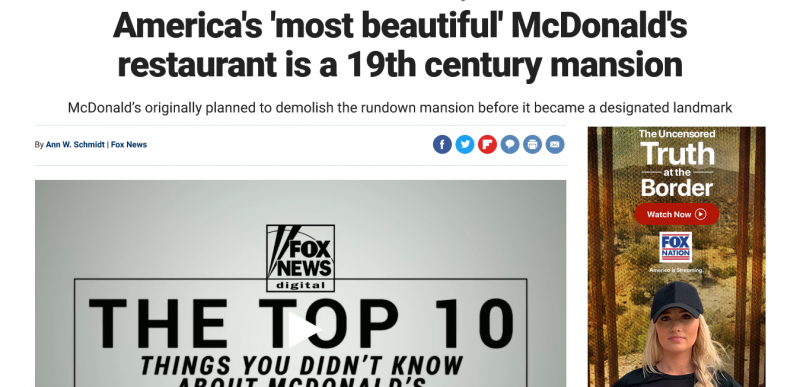 America's 'most beautiful' McDonald's restaurant is a 19th century mansion
